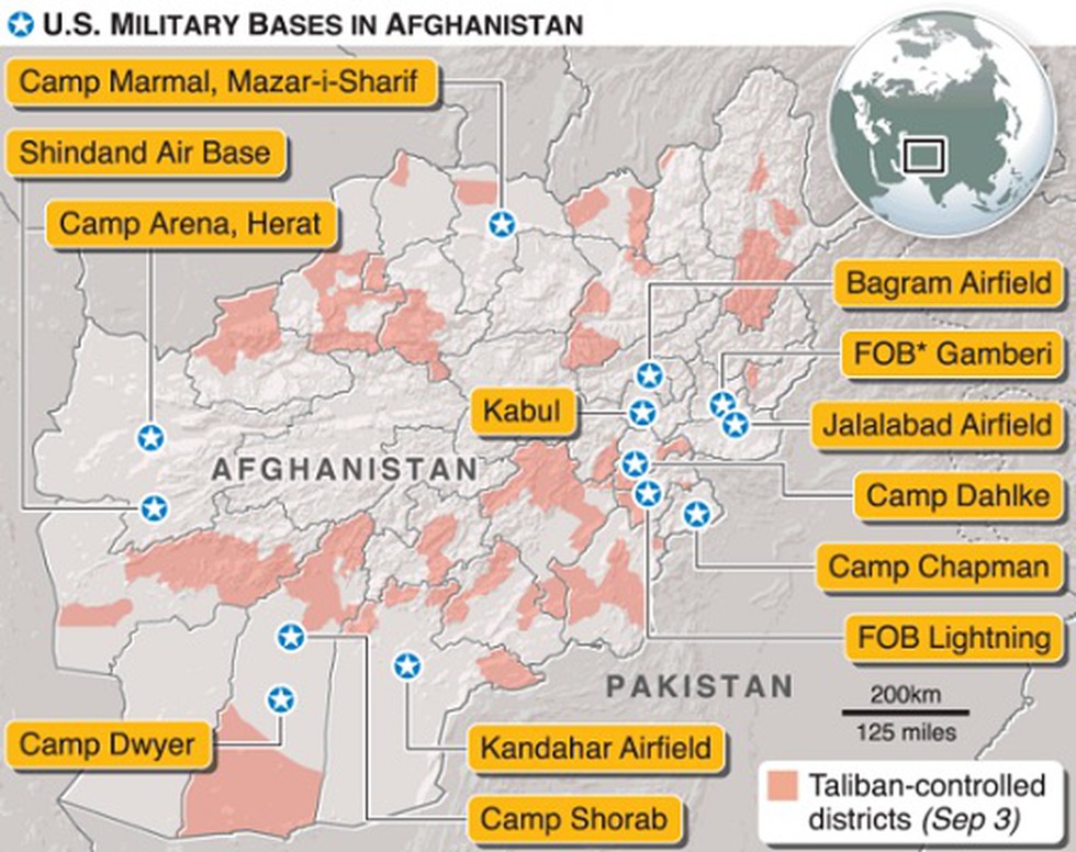 Fob Lightning Afghanistan Map U.S. envoy announced a draft troop pullout deal with Taliban.