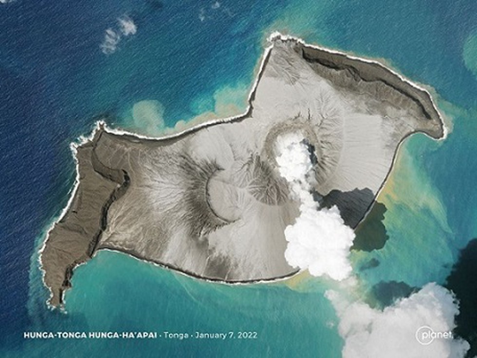 The Pacific country of Tonga experienced a large volcanic eruption