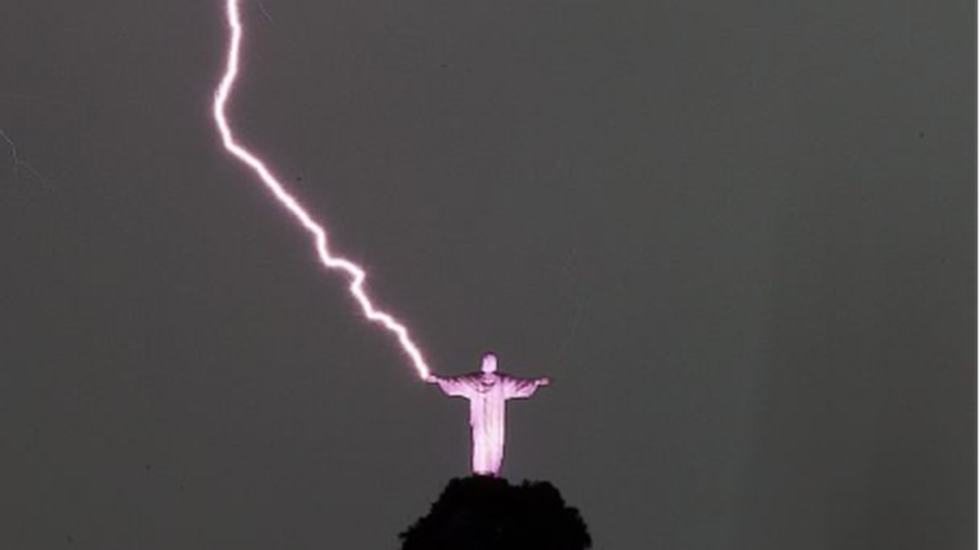 Brazil’s Christ the Redeemer statue was struck by lightning recently